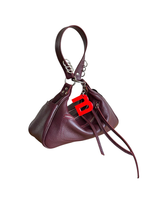 Burgundy Leather City Rush Bag