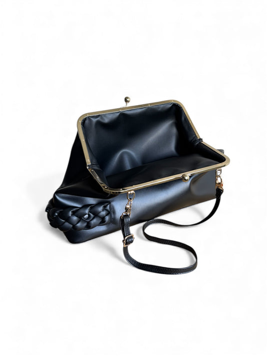 Braided Oversized Leather Clutch