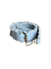 Load image into Gallery viewer, Recycled Denim Fringed Minnie Lock Bag