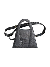 Load image into Gallery viewer, Matte Black Leather With Shiny Particles Minnie Lock Bag LIMITED EDITION