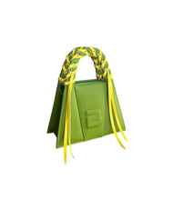 Load image into Gallery viewer, Grass Green And Yellow Fringed Leather Minnie Lock Bag