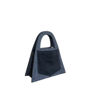 Load image into Gallery viewer, Black & Gray Recycled Denim Minnie Lock Bag