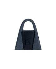 Load image into Gallery viewer, Black & Gray Recycled Denim Minnie Lock Bag
