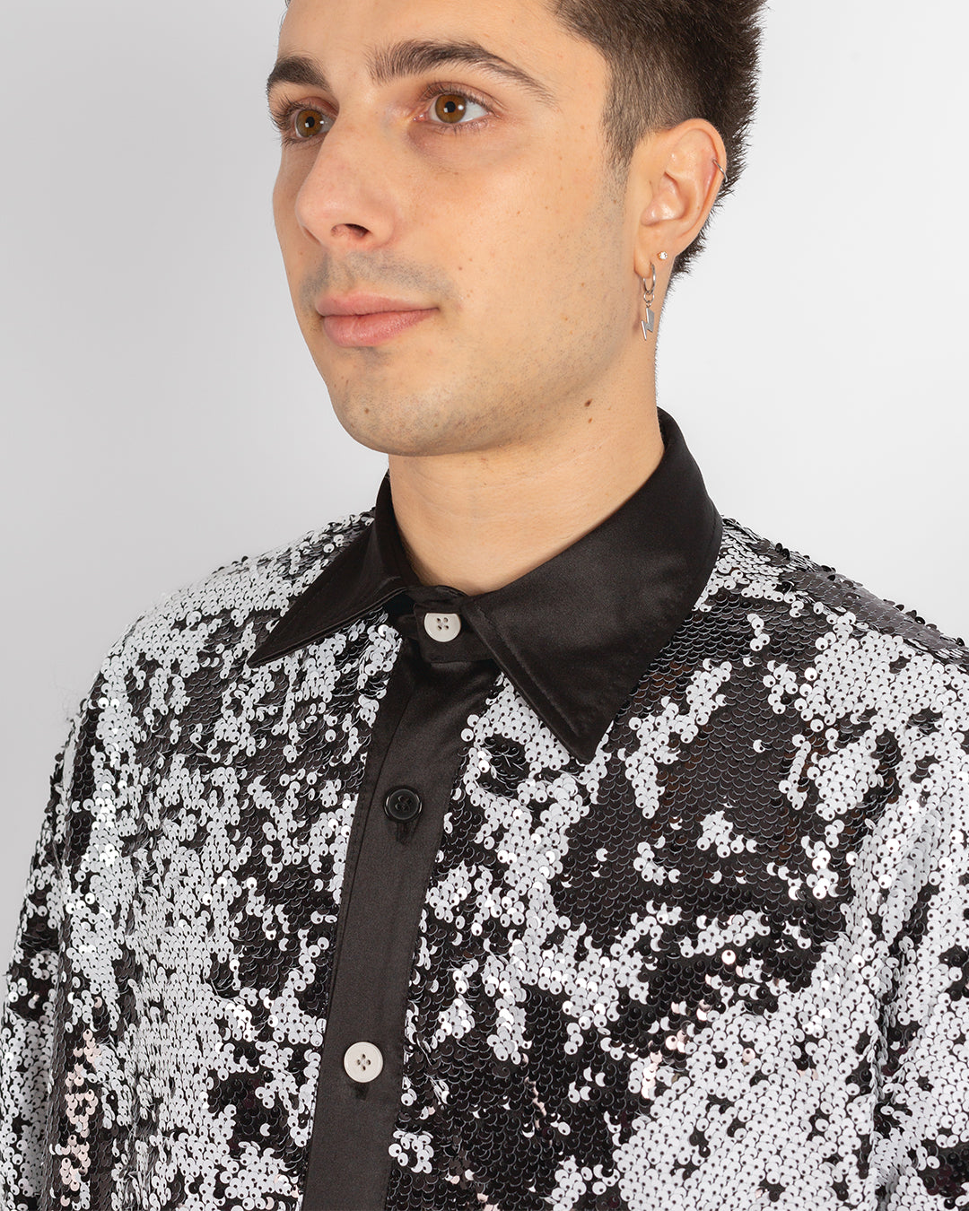 Unisex Black And White Reversible Sequins Urban Pyjamas