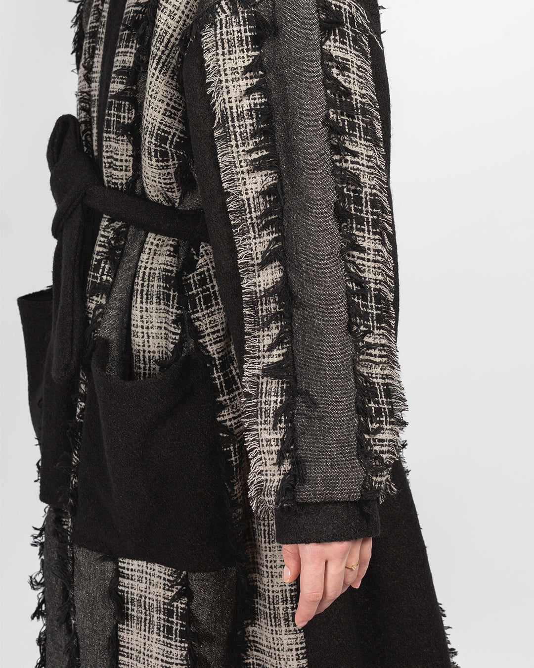 Unisex Patchwork Wool & Cotton Coat