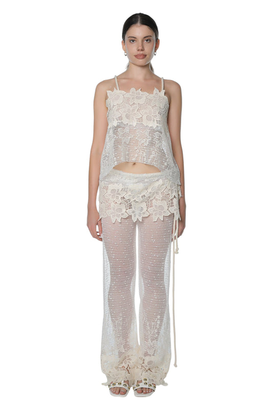 Angel Off White Cotton Pants