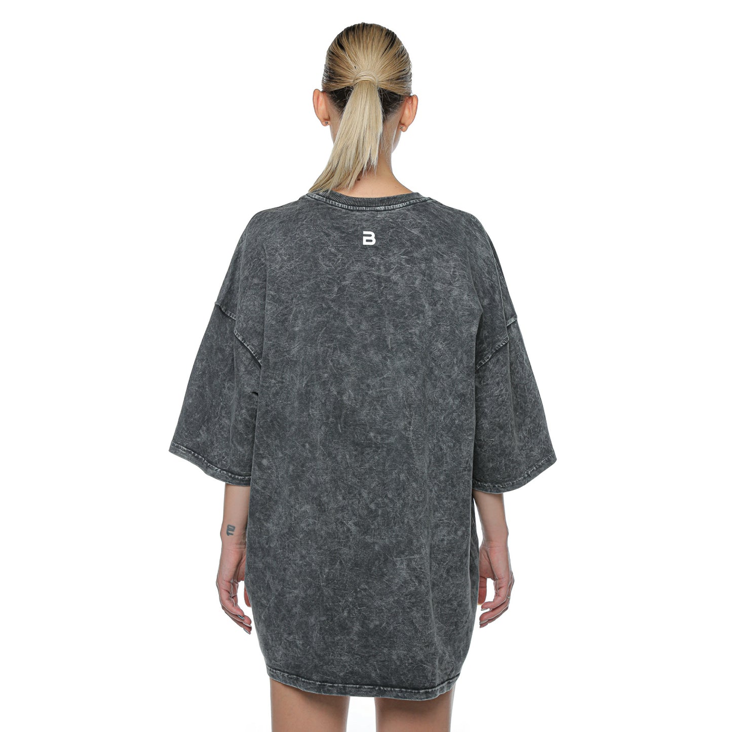 Tricou Unisex Gri Oversized Cu Print