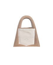 Load image into Gallery viewer, 100% Recycled Denim Minnie Lock Bag - Café Au Lait