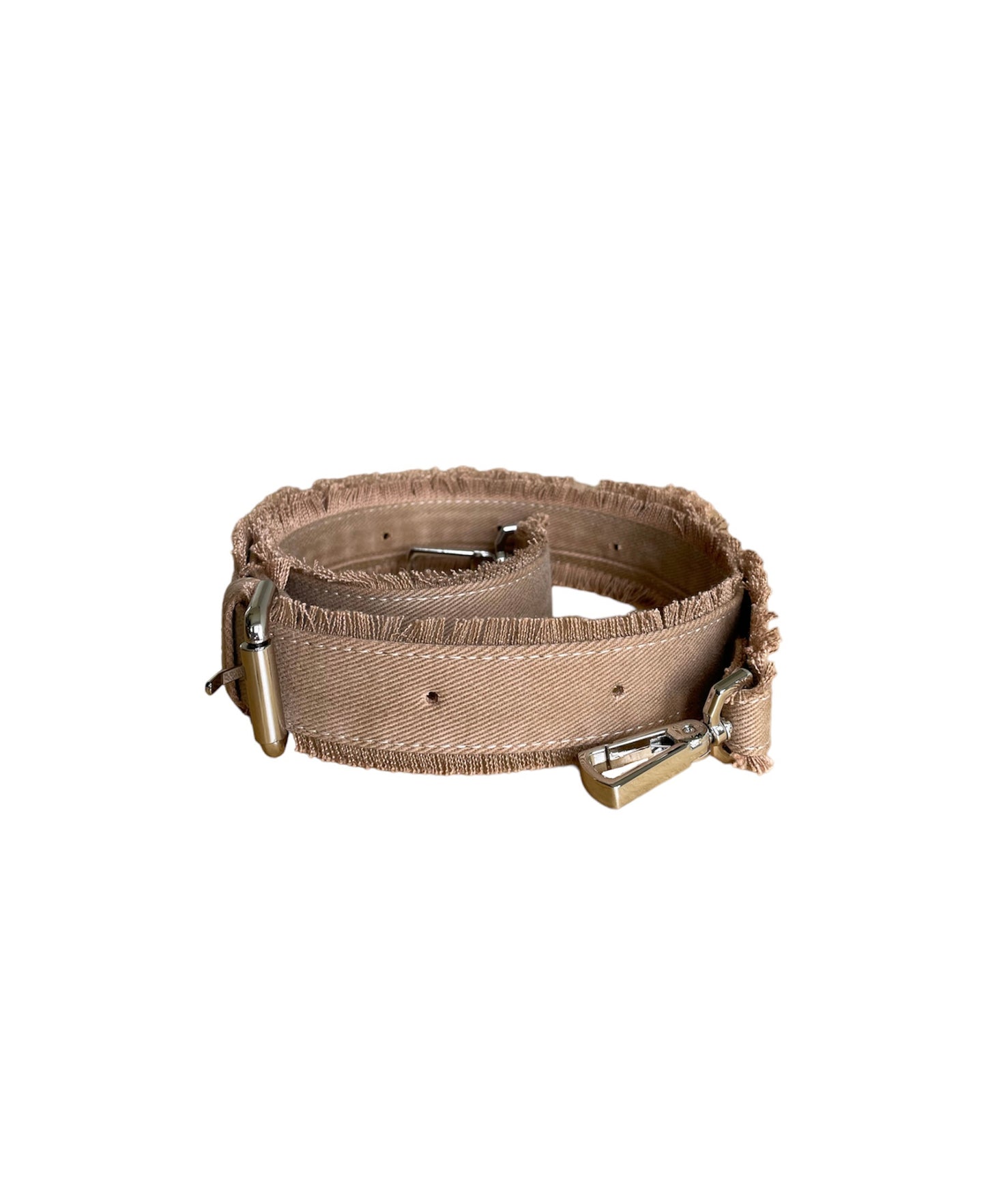 100% Recycled Denim Minnie Lock Bag - Café Au Lait