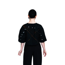 Load image into Gallery viewer, Unisex -painted- Black Cotton Crop Top