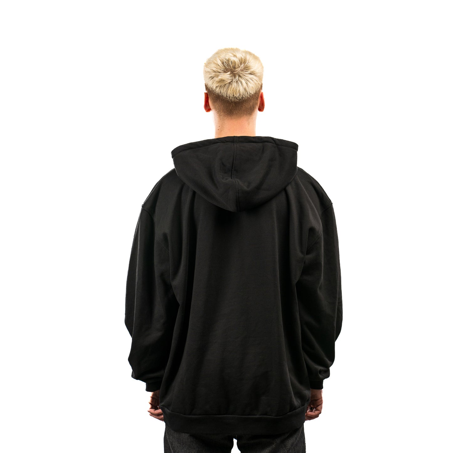 Oversized Black Cotton Hoodie