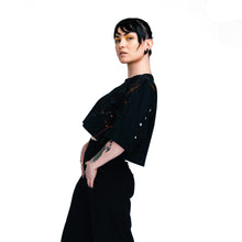 Load image into Gallery viewer, Unisex -painted- Black Cotton Crop Top
