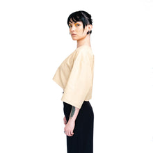 Load image into Gallery viewer, Unisex Beige Cotton Crop Top