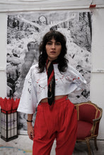 Load image into Gallery viewer, Painted white cotton crop top