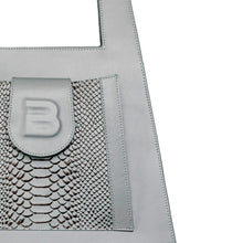 Load image into Gallery viewer, Gray genuine leather LOCK hand and shoulder bag