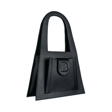 Load image into Gallery viewer, Clean black genuine leather LOCK hand and shoulder bag