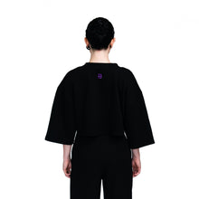 Load image into Gallery viewer, Unisex Black Cotton Crop Top