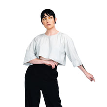 Load image into Gallery viewer, Unisex Gray Crop Top/ Printed Version