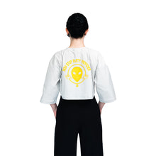 Load image into Gallery viewer, Unisex Gray Crop Top/ Printed Version