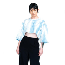 Load image into Gallery viewer, Unisex Tie Dye Blue Crop Top
