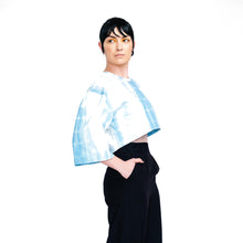 Load image into Gallery viewer, Unisex Tie Dye Blue Crop Top