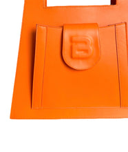 Load image into Gallery viewer, Orange Genuine Leather Hand And Shoulder Lock Bag