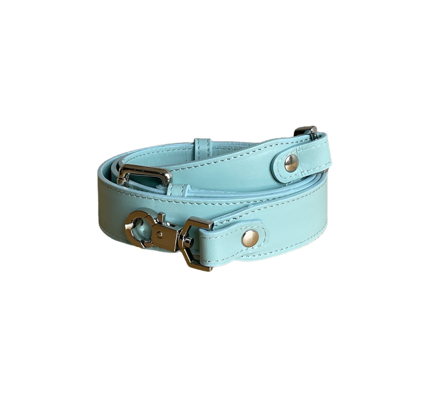 Denim And Baby Blue Leather Minnie Lock Bag