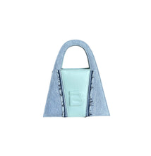 Load image into Gallery viewer, Denim And Baby Blue Leather Minnie Lock Bag