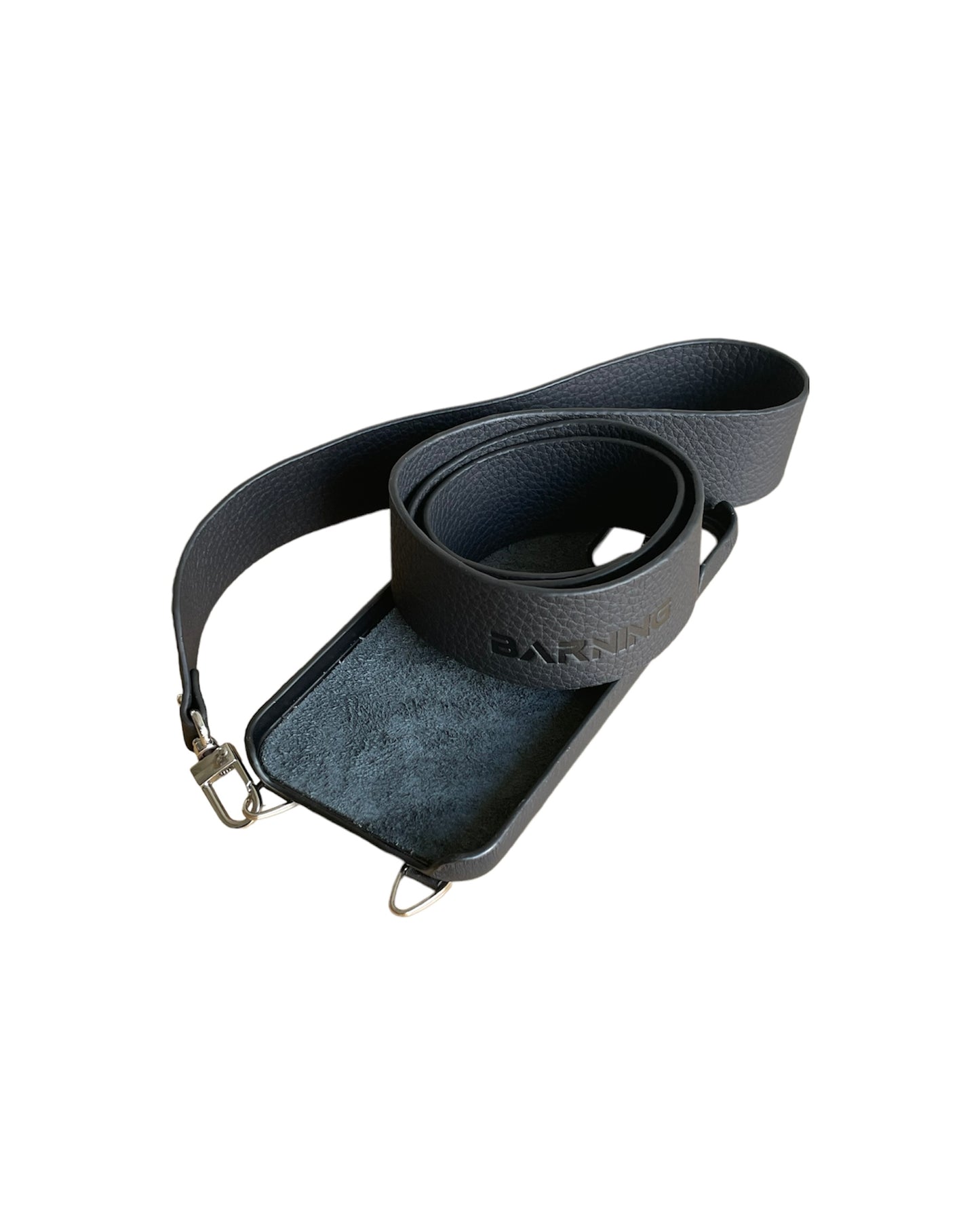 Handsfree Black Leather Phone Case