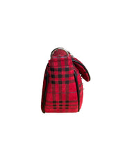 Load image into Gallery viewer, Red Plaid Leather Moon Bag- Limited Edition