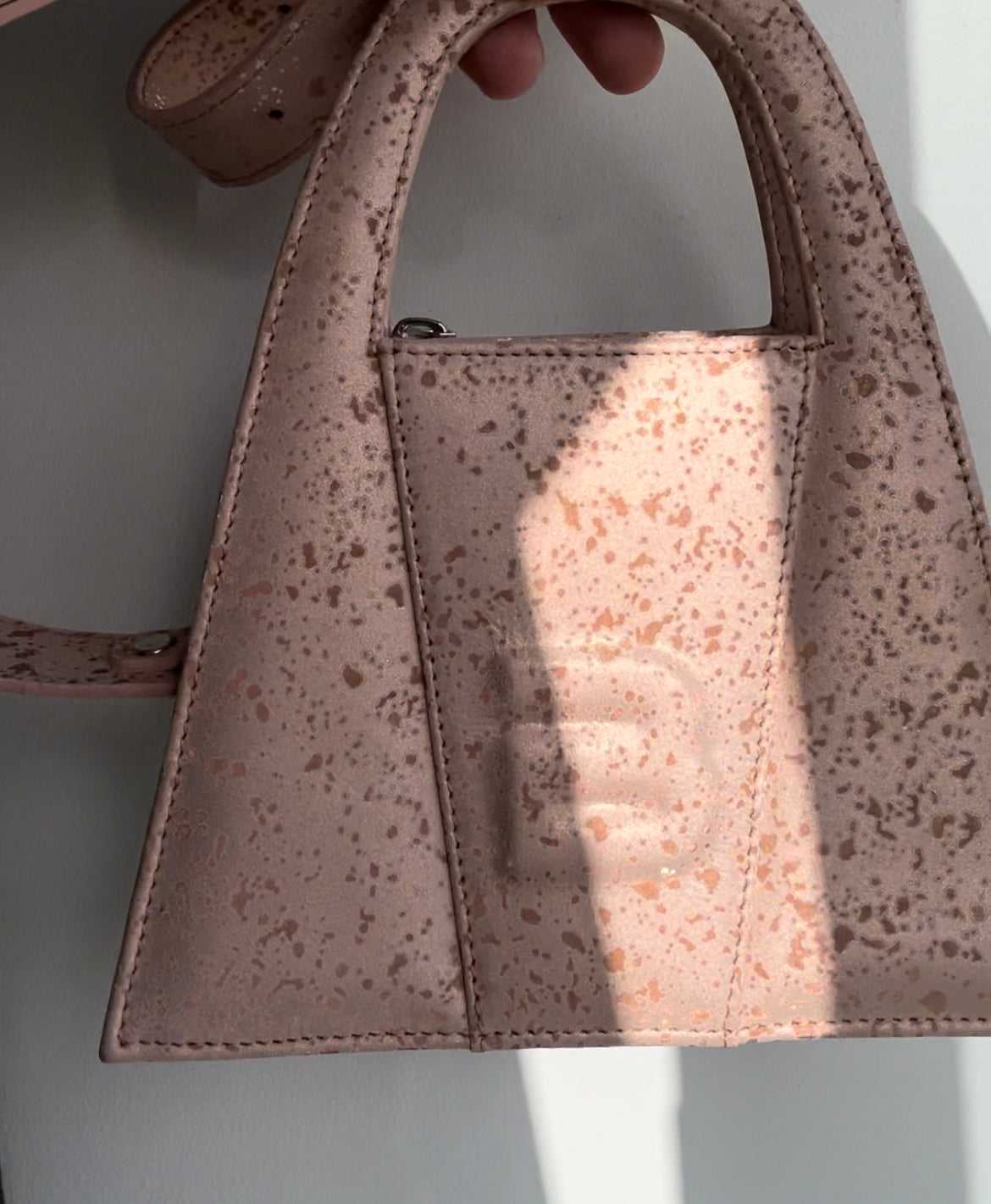 Champagne Pink Leather With Shiny Particles Minnie Lock Bag - LIMITED EDITION