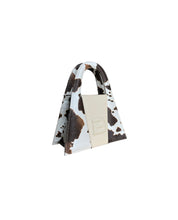 Load image into Gallery viewer, Cow Pattern Faux Leather & Dirty White Leather Minnie Lock Bag