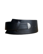 Load image into Gallery viewer, Asymmetrical Wide Black Leather Belt