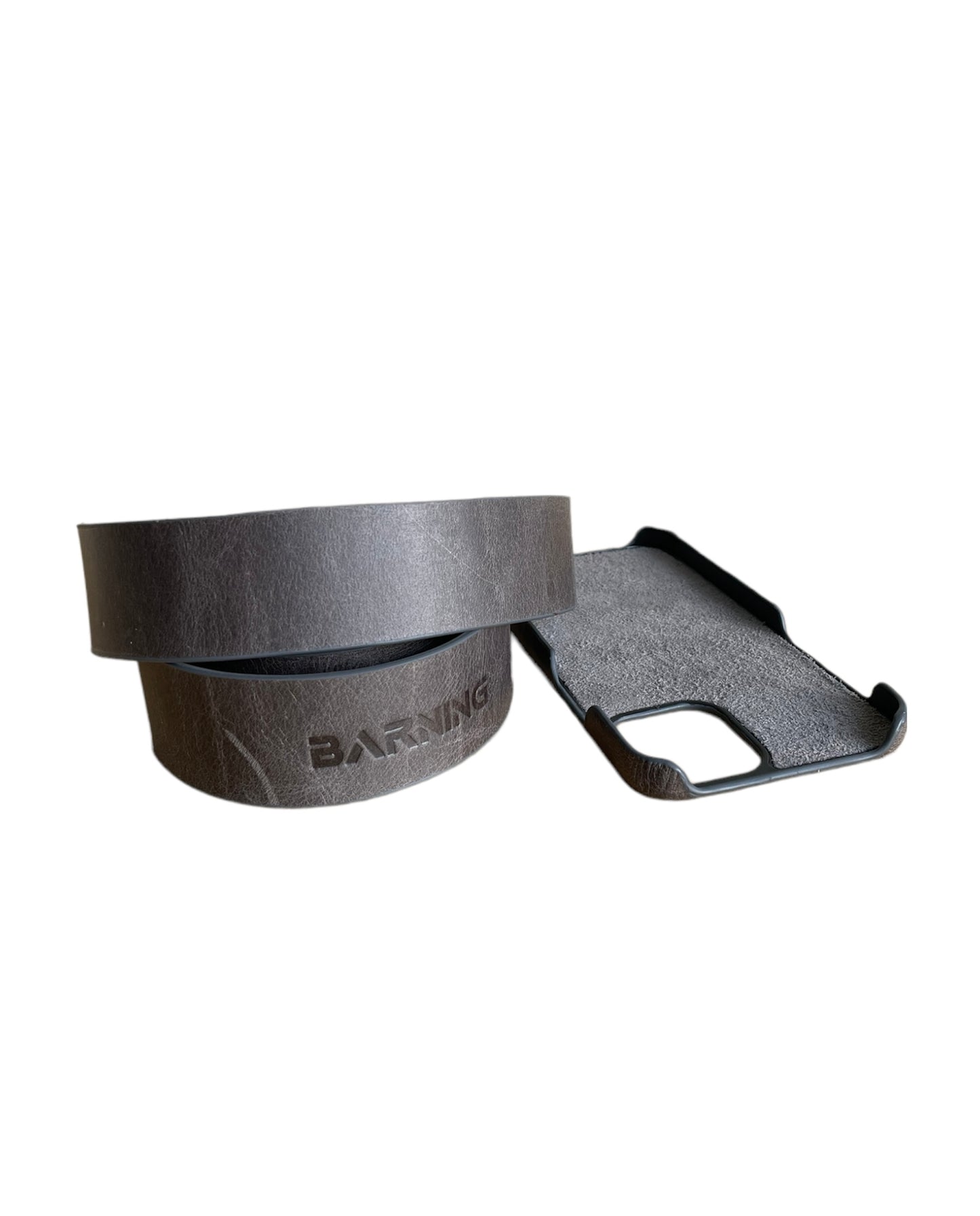 Handsfree Gray Leather Phone Case