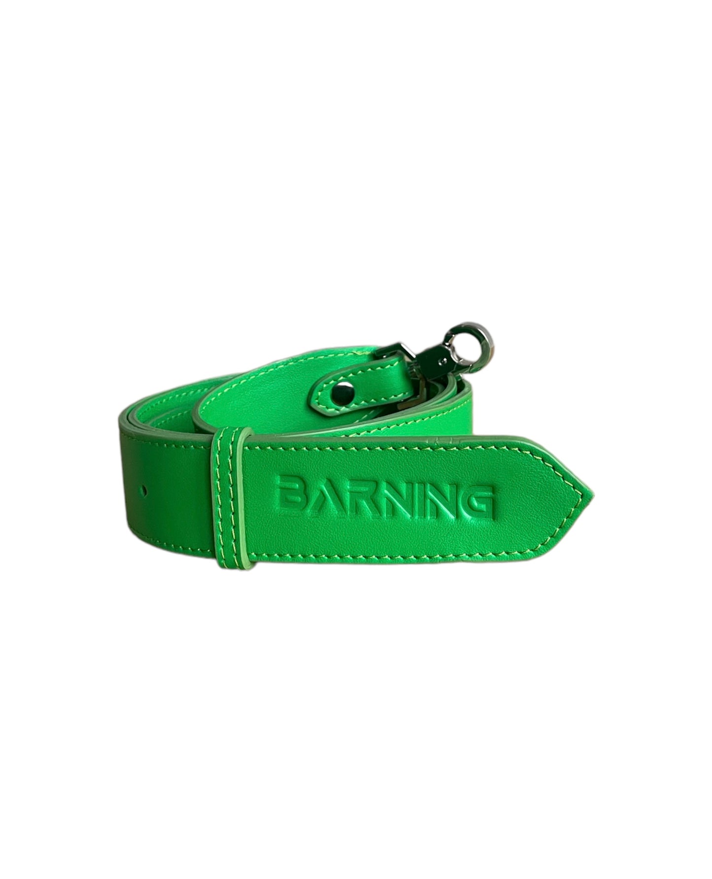 Lime Green Leather Midi Lock Bag