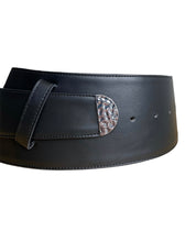 Load image into Gallery viewer, Asymmetrical Wide Black Leather Belt