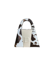 Load image into Gallery viewer, Cow Pattern Faux Leather & Dirty White Leather Minnie Lock Bag