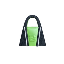 Load image into Gallery viewer, Black And Green Denim & Leather Minnie Lock Bag