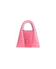 Load image into Gallery viewer, Pink Croco Leather & Pink Genuine Leather Minnie Lock Bag
