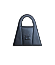 Load image into Gallery viewer, Black Leather Midi Lock Bag