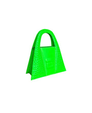 Load image into Gallery viewer, Neon Green Croco Leather Minnie Lock Bag