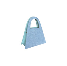 Load image into Gallery viewer, Denim And Baby Blue Leather Minnie Lock Bag