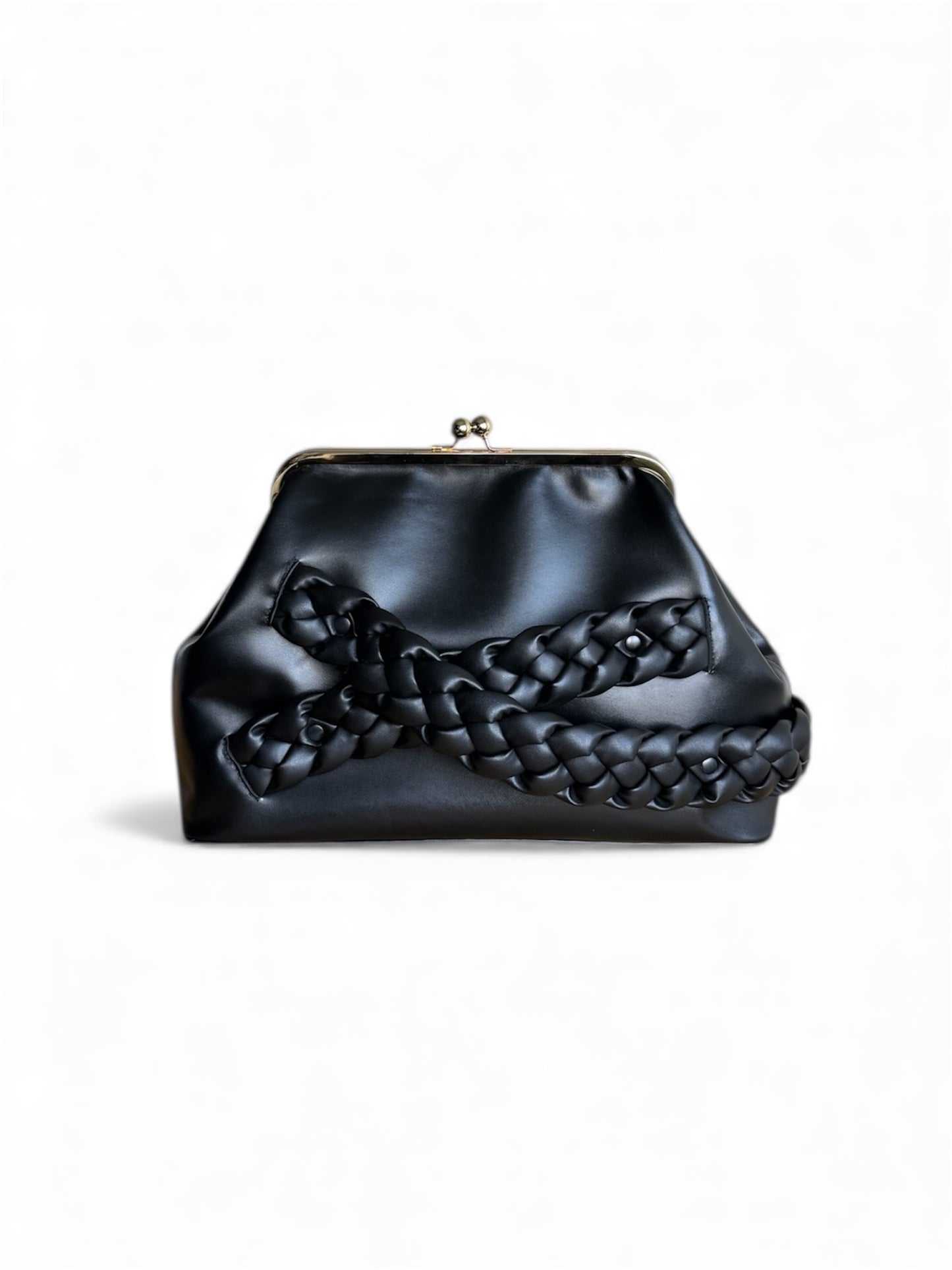 Braided Oversized Leather Clutch