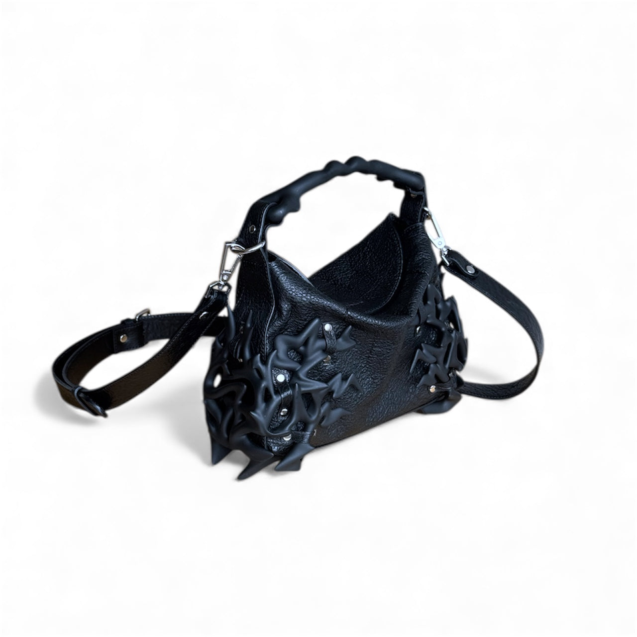 Black Leather 3D Printed Dream Bag