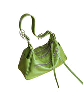 Load image into Gallery viewer, Green Leather City Rush Bag
