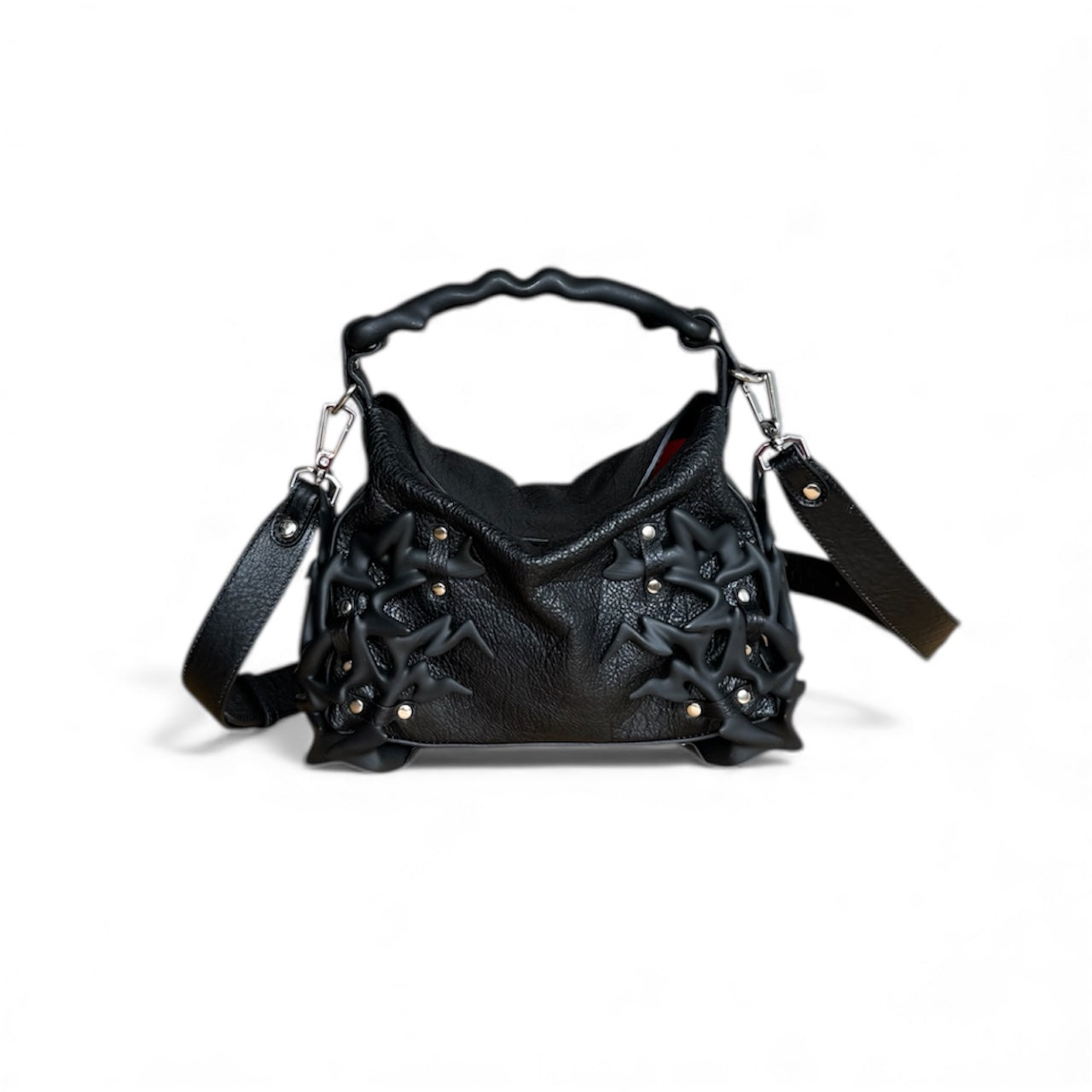 Black Leather 3D Printed Dream Bag