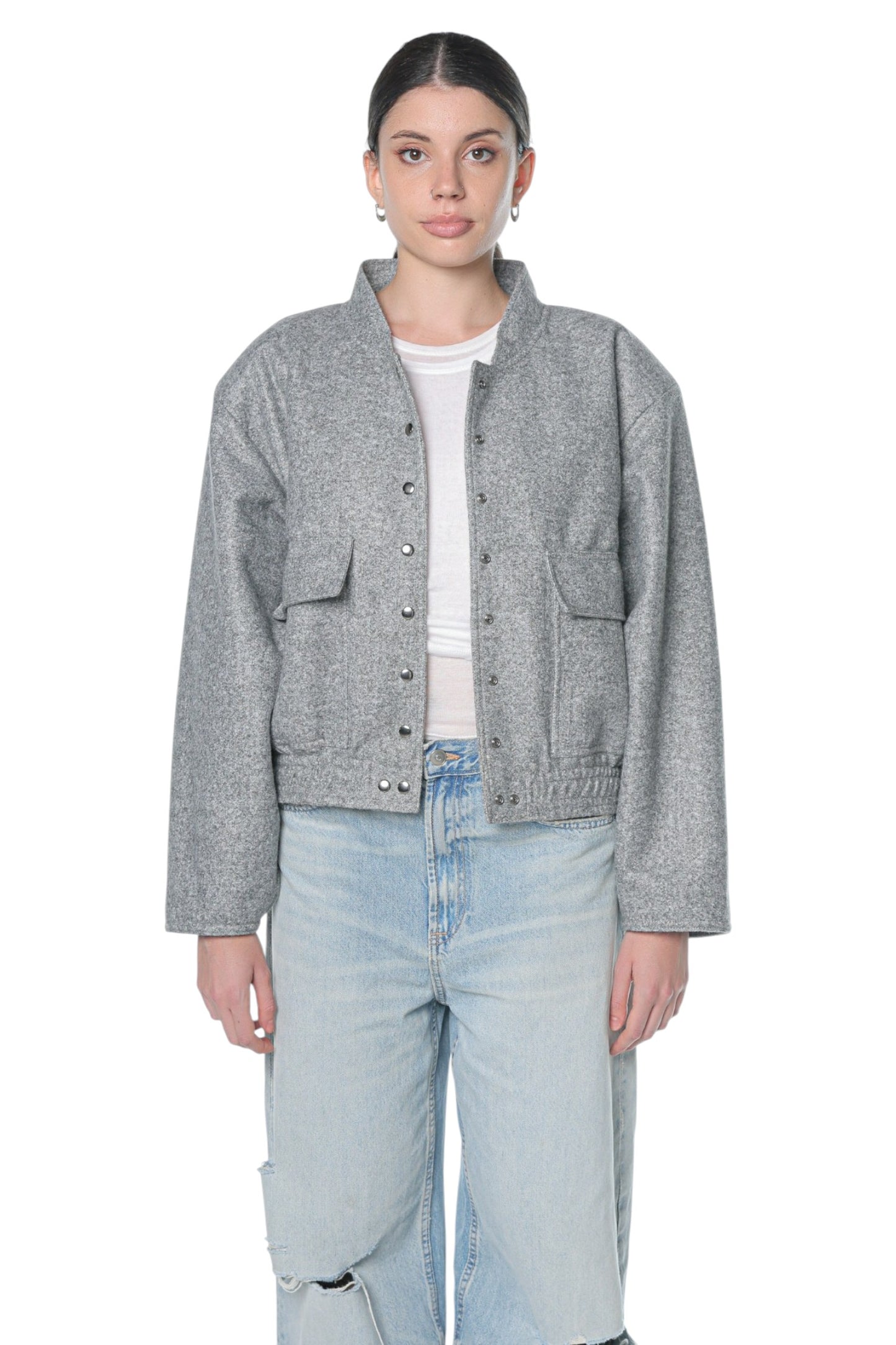 Oversized Wool Bomber Jacket