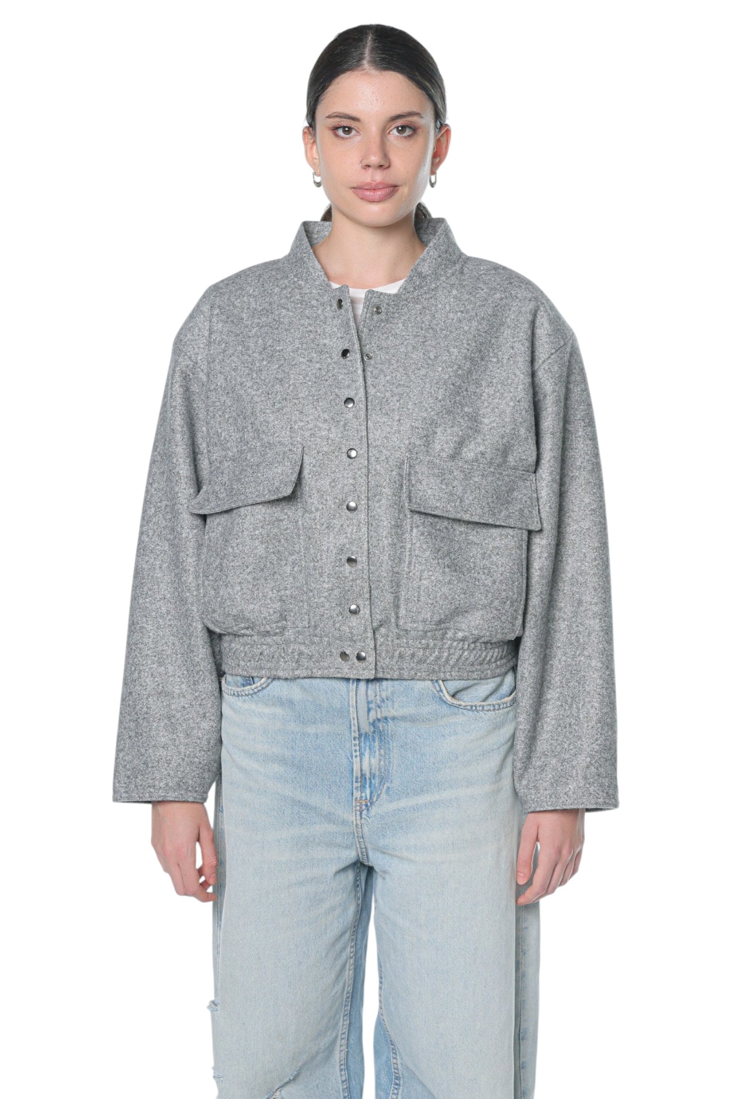 Oversized Wool Bomber Jacket