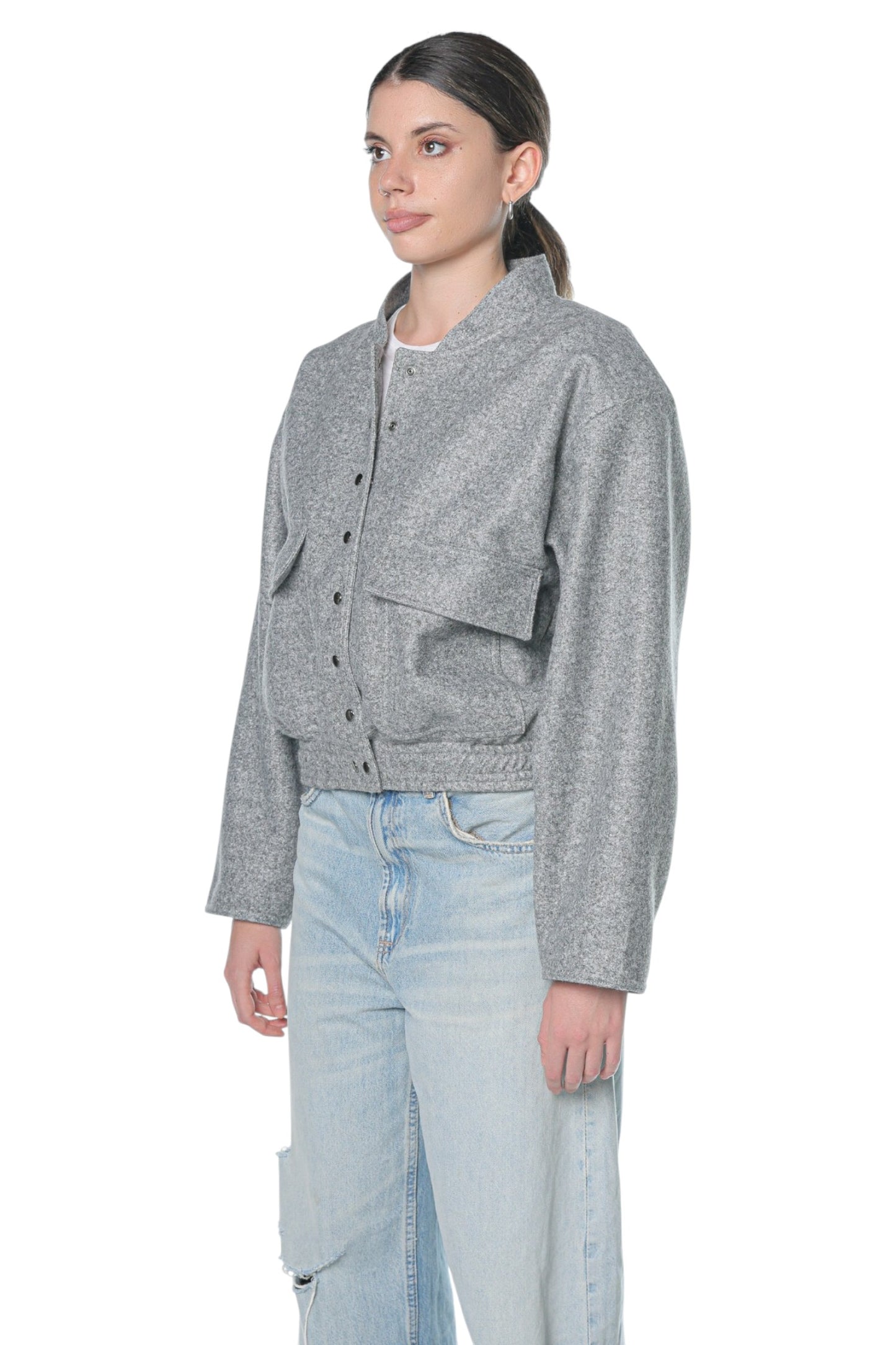 Oversized Wool Bomber Jacket
