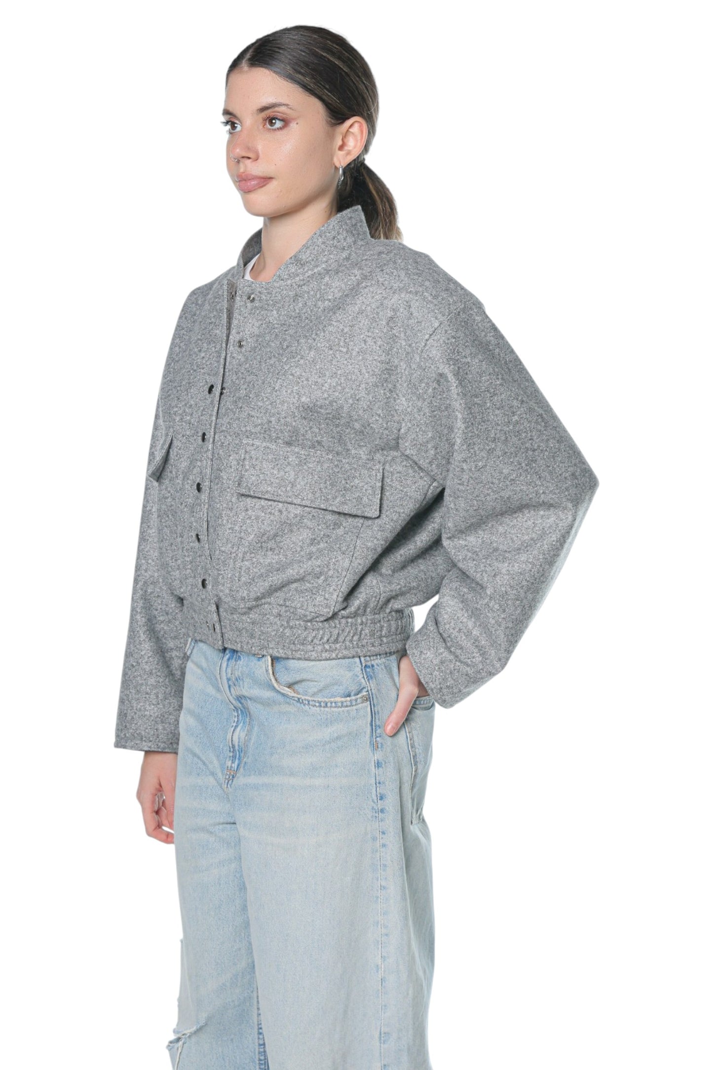 Oversized Wool Bomber Jacket